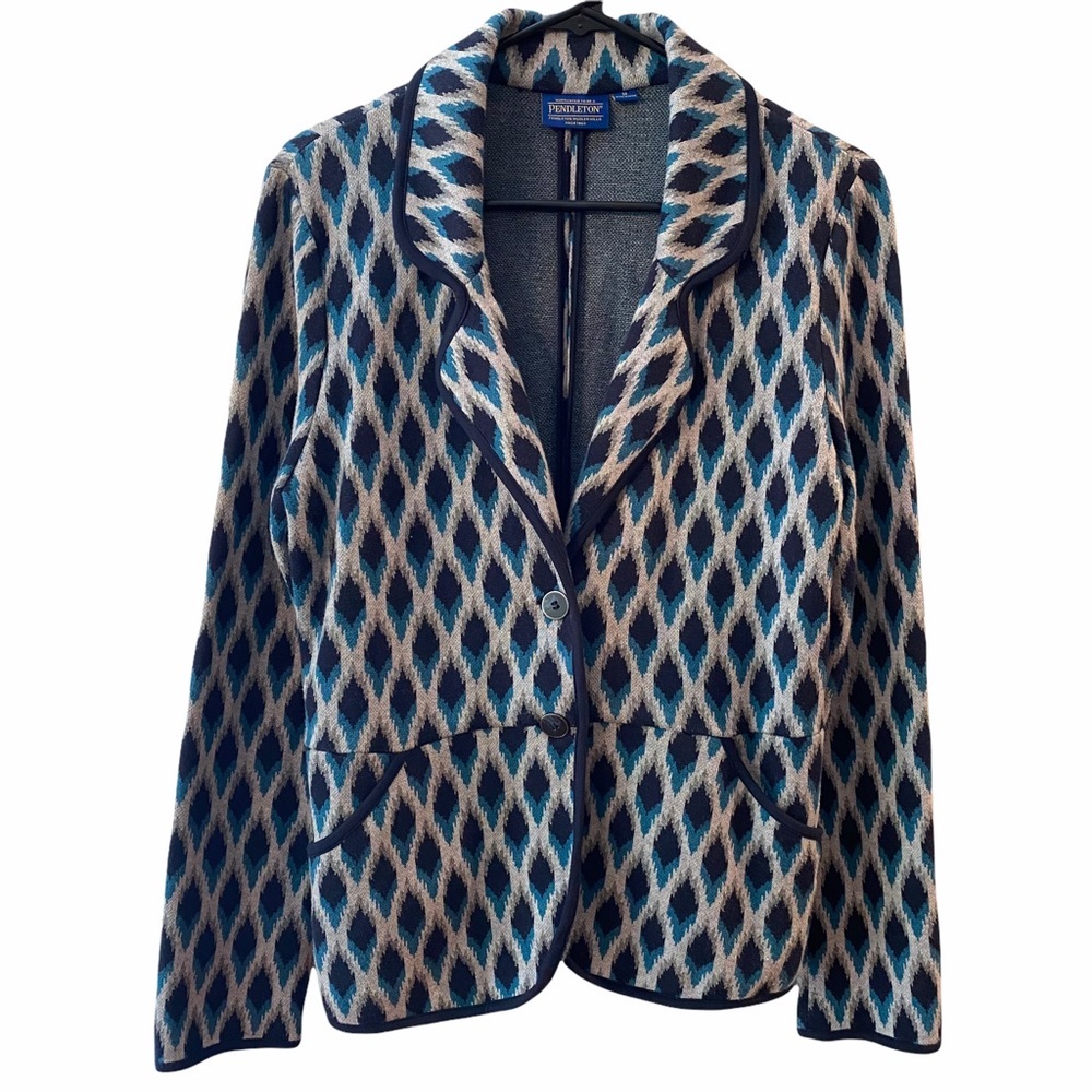 PENDLETON Ikat Blue/Gray Blazer Jacket